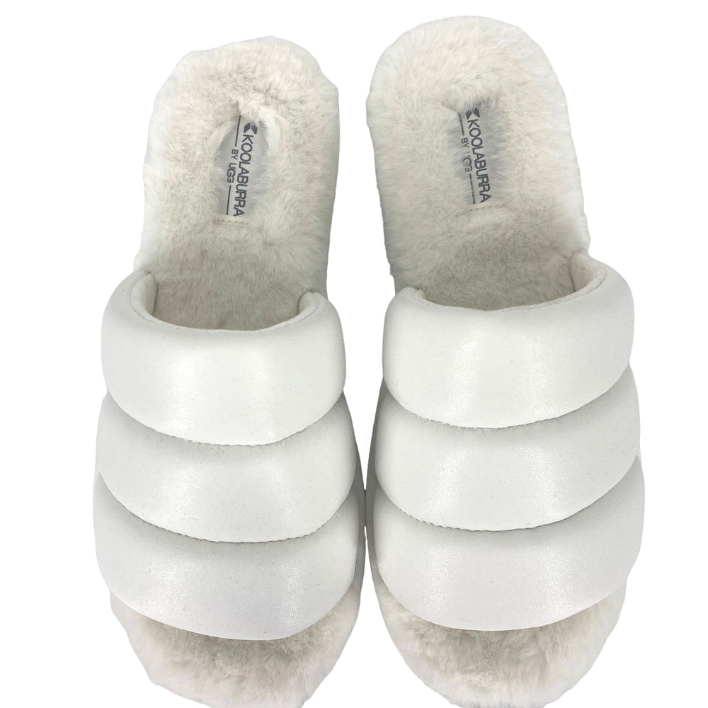 UGG Koolaburra Women's White BRB Slides Size 8 NEW Without Box